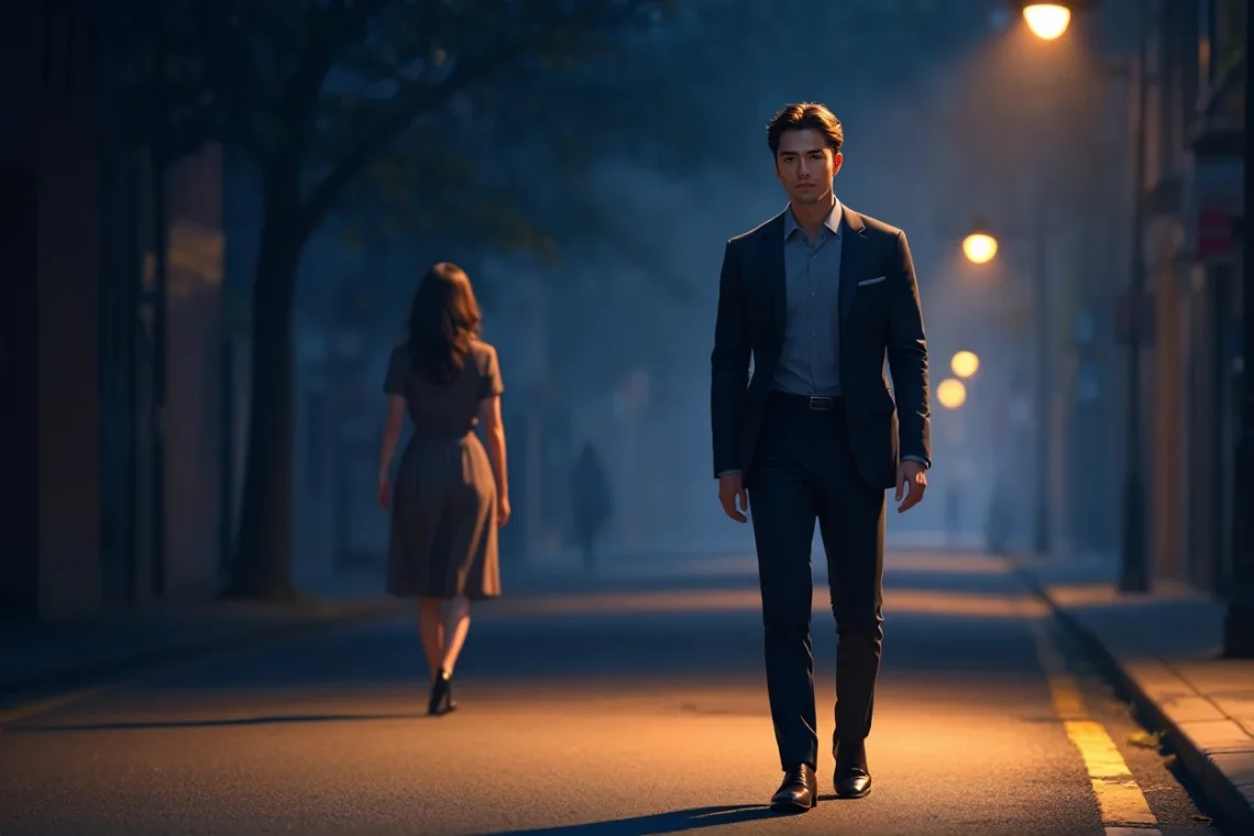 A confident man stands alone after being ghosted, representing silent strength and transformation