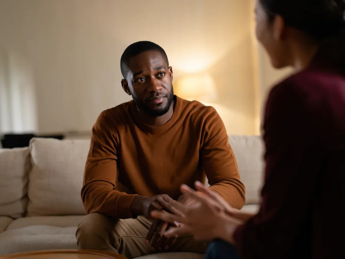 “Man confidently navigating emotional differences in a relationship”