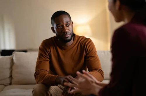 “Man confidently navigating emotional differences in a relationship”