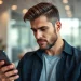 Confident man building a high-value Tinder profile to attract quality women