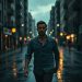Confident man walking forward after rejection, symbolizing emotional growth